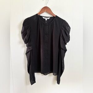 Walter Baker black ada top size M new long puff sleeve